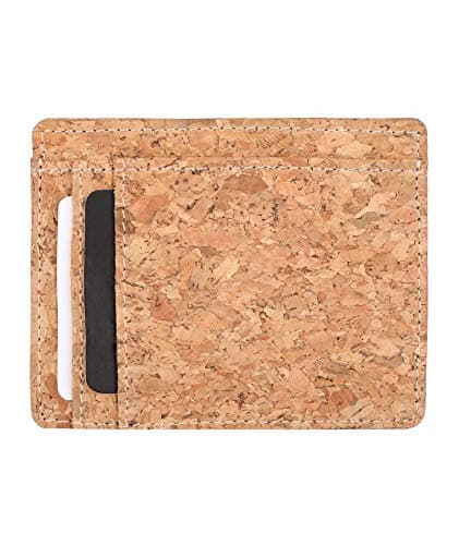 Hudson & James Designer Cork Vegan Eco Friendly RFID Blocking Wallet Minimalist Slim ID Case Credit Card Holder for Men Women (Natural Cork) — view 3