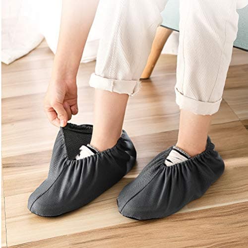 3 Pairs Reusable Non-Slip Shoe Covers, Washable Indoor Overshoes — view 3