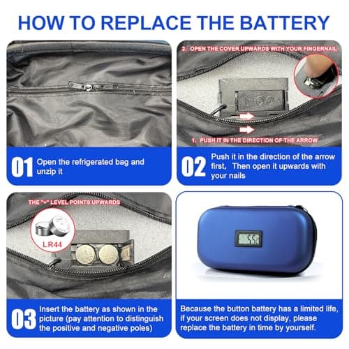Sinnyelor Insulin Cooler Travel Case TSA Approved Medication Cooler for Travel Diabetes Case Refrigerated Medicine Bag with 2 Ice Pack（Keep Meds Below 25℃） — view 6