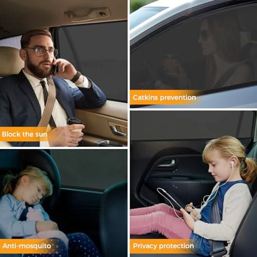 Car Window Shades for Baby (2 Pack) - Premium Stretchable & Breathable Car Sun Shade for Baby,Ultimate UV & Anti-Glare Protection Car Blinds for Children,Pets & Adults - Universal Fit for 98% Vehicles — view 6