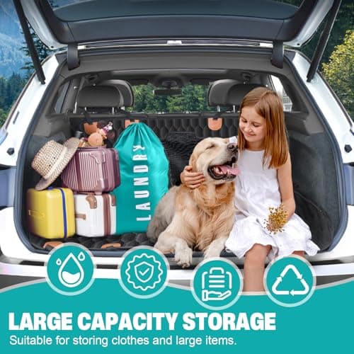 KASURE 4 Pcs Extra Large Laundry Bags, 91 x 61cm Portable Dirty Clothes Bags with Drawstring, Durable Oxford Cloth Fabric, for Travel, Dormitories, RVs, and Bathrooms (Blue, Pink, Black, Gray) — view 6