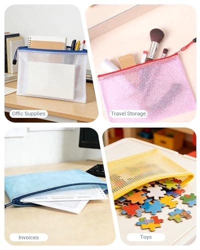12 Pack A5 Plastic Wallets, A5 Zip Wallets for Documents, Files & Storage — view 6
