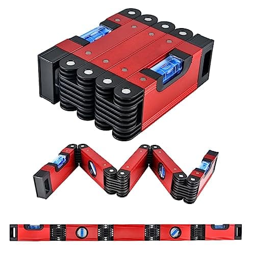N&S Juvyig Multi-Function Foldable Level Tool - Multi-Angle Measuring Woodworking Tools - Precise Leveling in Any Position Ruler w/Magnetic (Alloy)