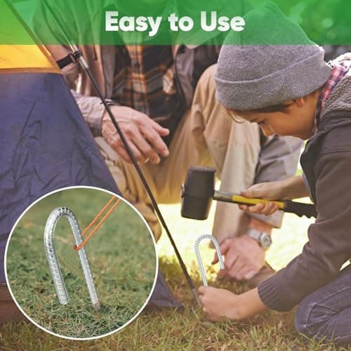 NONMON 10 Pack Tent Pegs Metal Heavy Duty, 12inch Ground Pegs — view 4