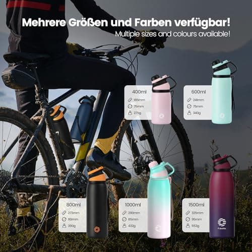 Fjbottle 1L Stainless Steel Thermal Water Bottle with Magnetic Lid — view 4