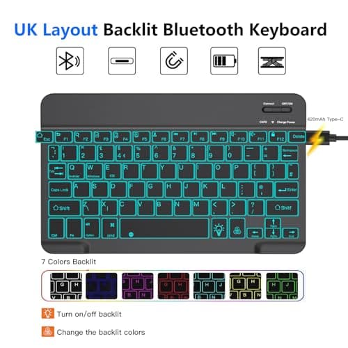 JUQITECH Backlit Wireless Keyboard Case for Samsung Galaxy Tab A11+ A9+ 11" — view 2