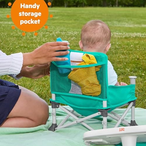 Bright Starts Pop 'N Sit Portable Booster, Indoor/Outdoor Use, Floor Seat with Feeding Tray, Teal, 6 Mos - 3 Yrs — view 4
