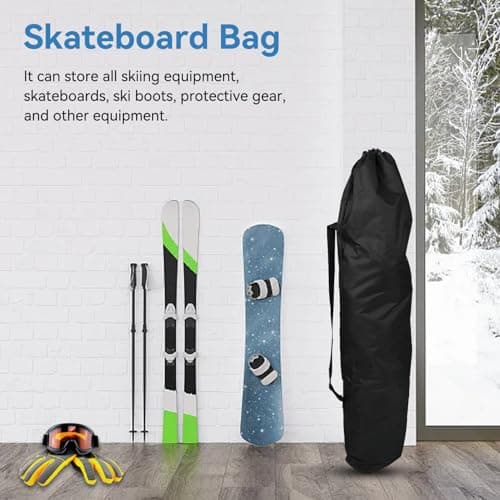 Cyrank Snowboard Bag, Ski Bag Ski Kit Bags Ski Backpacks Snowboard Travel Bag Padded Ski Bag Long Ski Bag Ski Travel Bag Double Ski Bag for Men and Women, 120cm Long — view 2