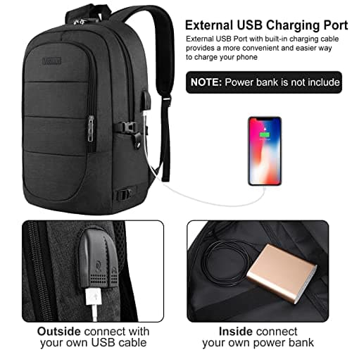 VSNOON Anti-Theft Laptop Backpack, 18.4 inch Business Laptop Bag — view 3