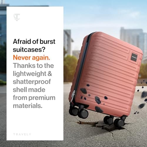Travely Cabin Suitcase 55x35x25cm - 20 Inch Suitable for Ryanair - 36L Including TSA Lock - Carry on - 10kg Suitcase, Cabin case, Hardshell — view 2