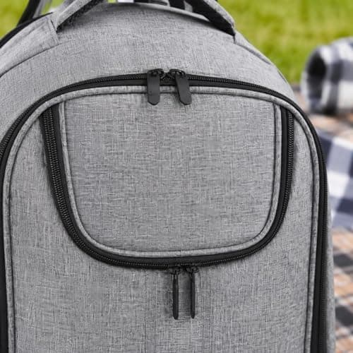 KiBcsLic 4 Person Picnic Set Backpack Two Shoulder Straps Picnic Backpack Complete Outdoor Gear for Camping, Travel — view 6