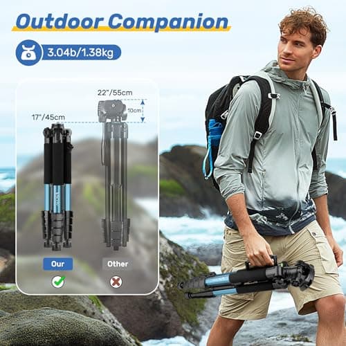 Victiv 188cm Upgraded Camera Tripod for DSLR with 1/4" Extension Interface — view 4