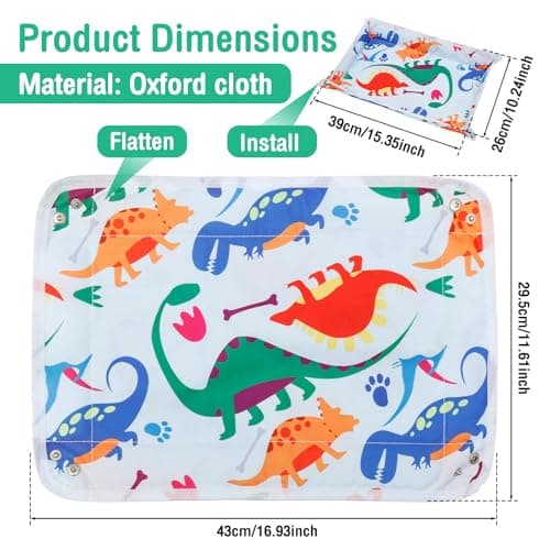Bpyhebe Airplane Tray Cover Kids, Car Seat Tray with Transparent Tablet Pocket for Kids Travel, Toddler Airplane Travel Essentials(Dinosaur) — view 2