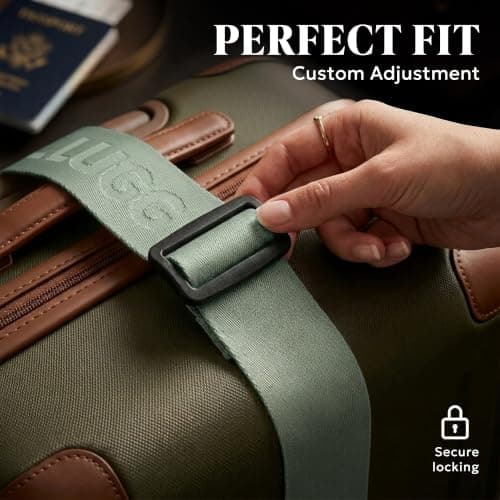 LUGG Luggage Belts for Suitcases 2 Pack – Adjustable Heavy-Duty Strap with Strong POM Buckle, Secure Travel Belt for Suitcase, Briefcase & Travel Bag, Bright Colours for Easy Identification-Sage Green — view 5