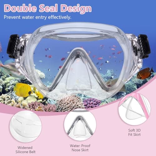AOOSA Snorkel Mask, Men Women Tempered Glass Diving Mask — view 4