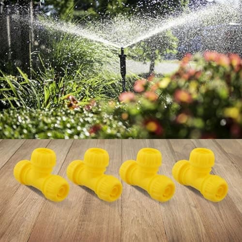 4 Pack Garden Hose Splitter 3 WAYs, Quick Connect Fitting Yellow, Leak Proof Water Diverter for Outdoor Irrigation, Plastic Hose Joiner Set with Multi Size Pipe Connector (1in, (1/2inch) — view 3