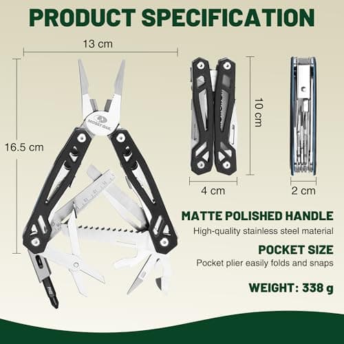 Mossy Oak 22-in-1 Pocket Multi Tool Pliers, Black — view 3