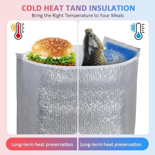 Gatuida 50pcs Aluminum Foil Insulation Bags Thick Disposable Food Fresh-keeping Pouches for Picnic Lunch Travel Camping Thermal Heat and Cold Preservation — view 3