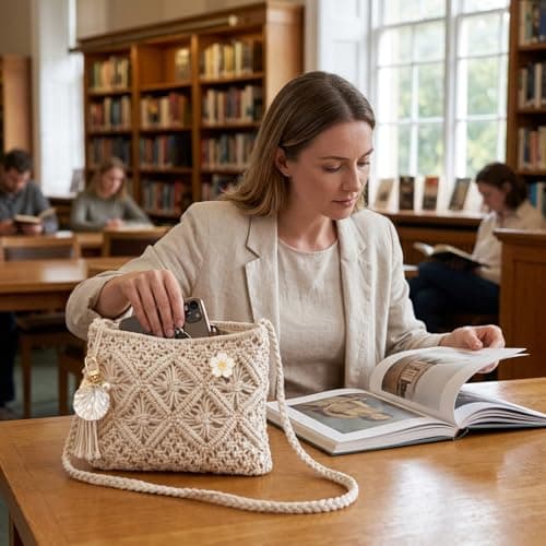 Tniytru Straw Bag Set with Shell Keychain, Woven Beach Bag for Women, Summer Holiday Handbag, Crochet Straw Tote — view 2