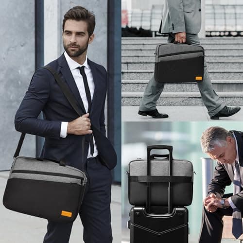 bagasin 17 17.3 18 Inch Laptop Shoulder Case Bag, Water-Repellent Briefcase — view 2