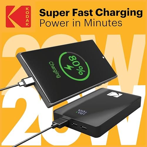 KODAK 10000mAh Power Bank Fast Charging Portable Charger, 20W USB-C — view 2