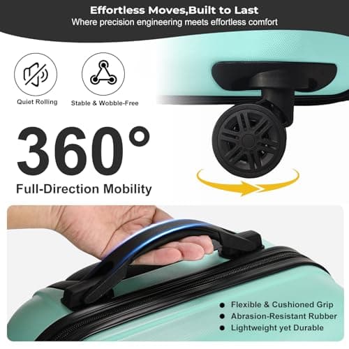 Luggage Depot 28 Inch Suitcase with TSA Lock, ABS Hardshell Mint Green — view 6