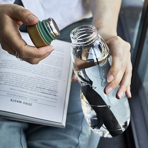 BLACK + BLUM Eau Good Glass Water Bottle | Leak Proof | 650ml | Olive — view 4