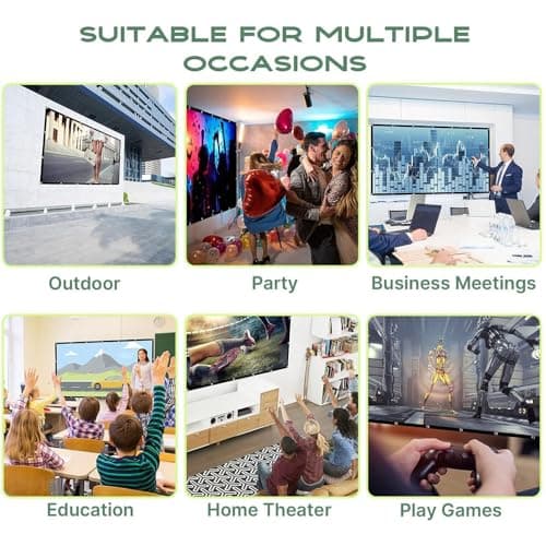 Projector Screen 100 Inch, Andthere 16:9 HD Foldable Portable Outdoor — view 6