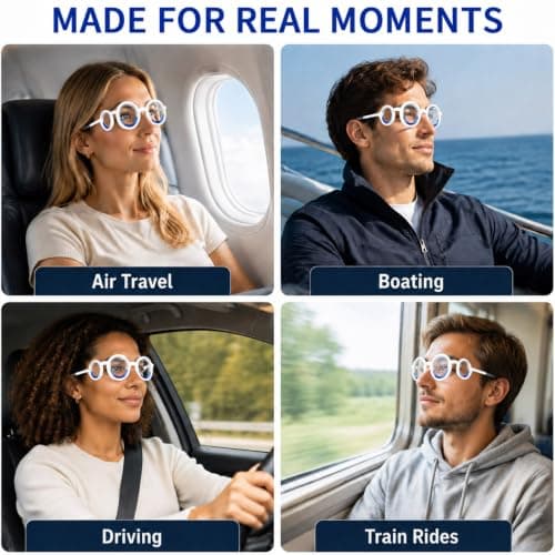 Tinminx Portable Motion Sickness Glasses Foldable Blue for Travel Use — view 6