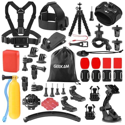 GeeKam 38-in-1 Action Camera Accessory Kit for GoPro, AKASO, DJI, Insta360