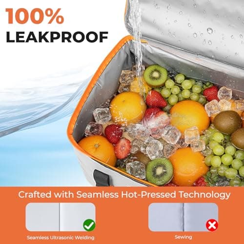INSMEER Large Cool Bag 50L/75 Can，XXL Foldable Insulated for Family Picnic — view 4