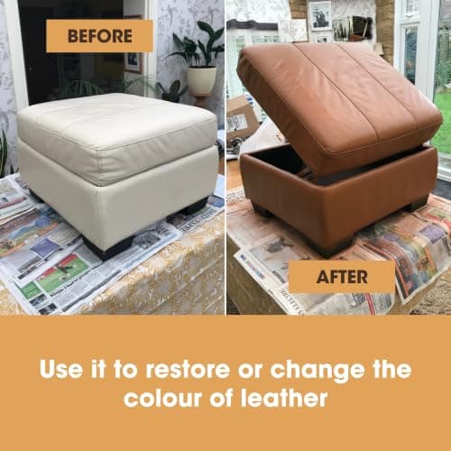 Furniture Clinic Leather Repair Paint & Dye | Self Seal Colourant for Quick and Easy Leather Repair | Suitable for Sofas, Car Seat, Shoes, Handbag, and More - Cream 50ml — view 4
