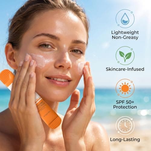 Avvchuy 30 Pack Mini Travel Size Sun Cream SPF 50+, Lightweight Sunscreen Sachets for Face and Body, Waterproof & Non-Greasy Suncream for Daily Use (8g) — view 6