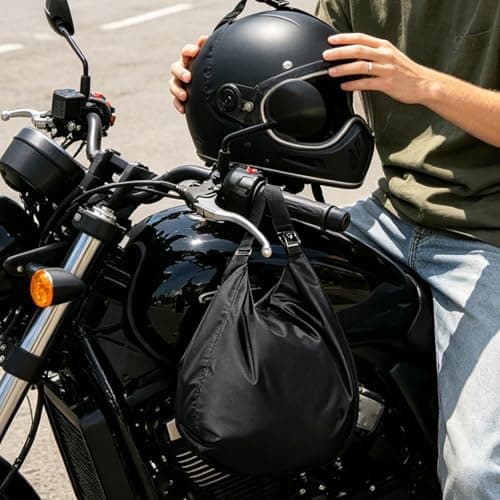 Helmet Bag Motorcycle | Waterproof Dust Proof Case with Combination Lock | Helmet Storage Pack - for Equestrian Ski Bike Travel Welding Baseball Sport Cycling Hockey Racing Snowmobile — view 3