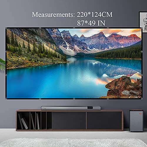Portable Projector Screen 100 Inch, lejiada Foldable Movie Screen for Outdoor & Indoor Use, 16:9 HD Wrinkle-Free Polyester Rear Projection Screen with Hooks and Ropes, Easy to Carry and Install — view 2