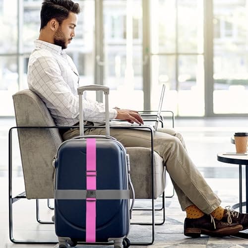BILIONE 4 Pcs Luggage Straps for Suitcases Strap Lockable Suitcase Belts — view 2