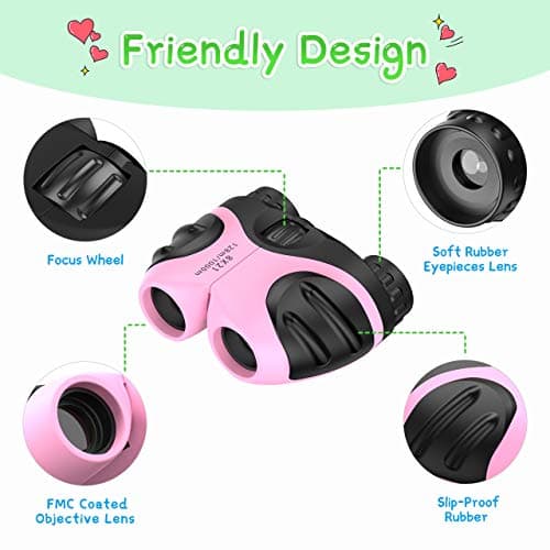 EUTOYZ 4-10yet Olds Binocular, Outdoor Toys Boys Girls Pink, Stocking Pink fillers Child gifts — view 6