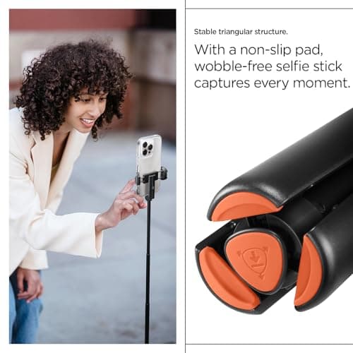 Spigen Wondersnap Automatic Selfie Stick Tripod, [Auto-Open] Phone Tripod Stand for iPhone & Android 360° Double Axes Rotatable Travel - Black — view 5