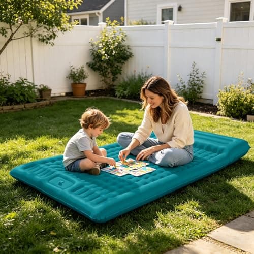 Mat Your Portable Chill Thick Sleeping Pad For Camping Self Inflating Travel Air Mattress With Lightweight Portable Tent Bed For Outdoor (Sky Blue, A) — view 3
