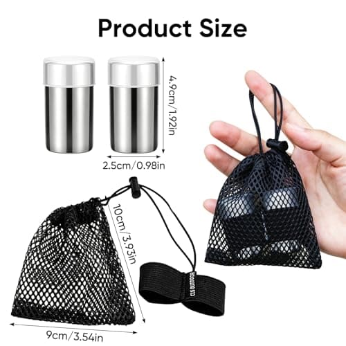 2 Pack Travel Salt and Pepper Shakers Set, Stainless Steel Spice Shakers — view 2