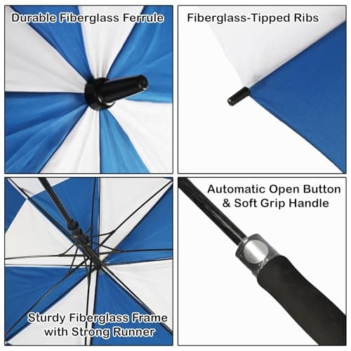 A2Z Golf Umbrella Auto Open 152cm Large Dual Vented Canopy Durable Fiberglass Ribs EVA Soft Grip Handle Windproof Rain Sun UV Protection Double Vent Brolly For Men & Women Golf Outdoor Sports Travel — view 6