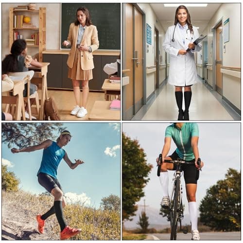 Pnosnesy Compression Socks, (2/4/6/7 Pairs) for Men & Women 15-20 mmHg is Best for Athletics, Running, Flight Travel, Support — view 5