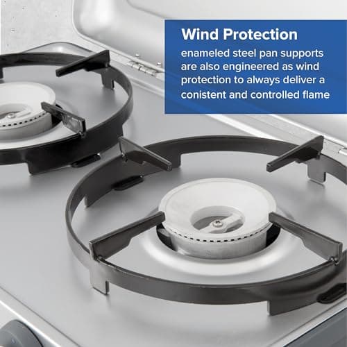 Campingaz Camping Kitchen 2 R Camping Stove, 2 x 2,000 Watts power, 2-Burner Gas Stove with removable pan Supports, portable & compact, runs off R904 or R907 refillable gas cylinders — view 5