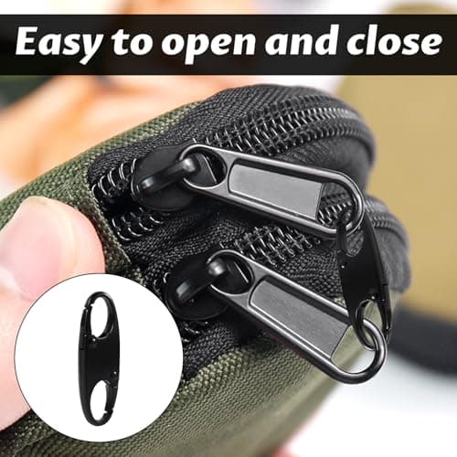 Anti Theft Zipper Locks for Backpacks 20pcs Zipper Clip Theft Deterrent Dual Opening S-Hook Zippers Pull Locks for Backpacks, Camping, Fishing, Traveling, Outdoor Sports (Black) — view 4