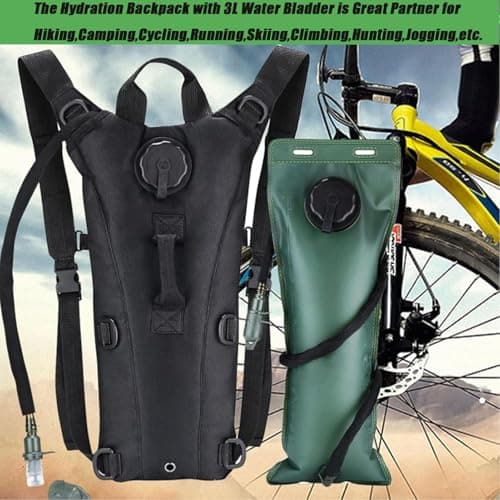 DuDuZui Hydration Backpack, Black Hydration Pack with 3L Water Bladder — view 3