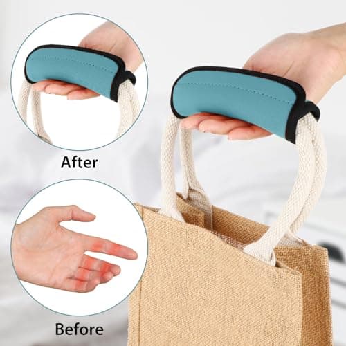 2 Pack Luggage Handle Wraps for Suitcase Bright Color Luggage Handle Covers Suitcase Tags identifiers Travel Accessories for Airplane/Flying (Sky Blue) — view 5