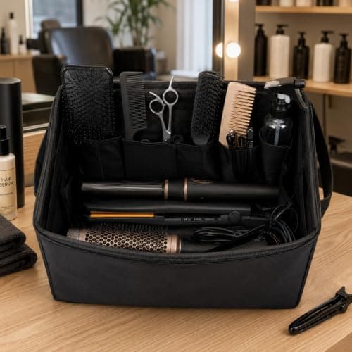 EVERGOODS Professional Hairdressing Tool Storage Bag, Foldable Barber Scissors Case Organizer Large Capacity Portable Hair Stylist Toolbox for Salon Travel Home UseDurable Waterproof — view 4