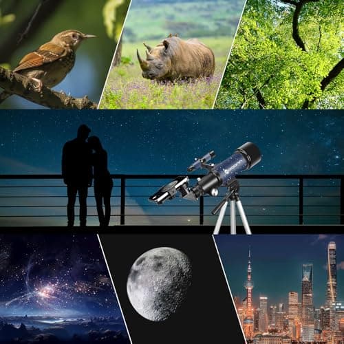 Telescope for Adults Beginners, 70mm Aperture 400mm AZ Mount Fully Multi-Coated Optics Refractor Portable Telescopes, Travel Telescope with Tripod and Phone Adapter-Blue — view 5