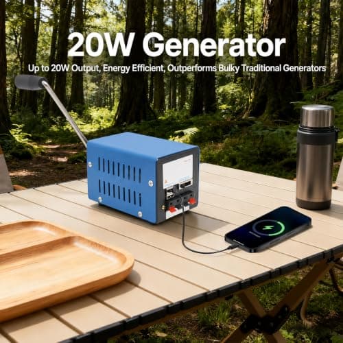 Manual Hand Crank Generator High Power Hand-cranked Generator Portable USB Manual Emergency Generators Emergency USB Charger for Camping Outdoor Activities 20W 3V-15V — view 2