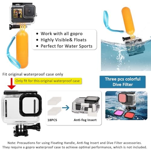 ChromLives Action Camera Accessories Kit, 57 in 1 Action Camera Mount Set Compatible with Gopro Hero 13 12 11 10 9 8 7 6 5/Session 5/Hero 4/3+/3/2/1,DJI Osmo, Akaso, Insta360, Recording — view 6